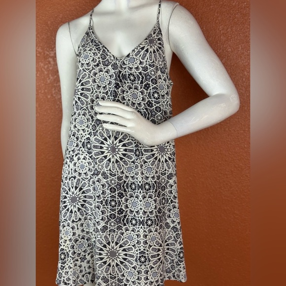 ASTR Blue Dress Patchwork Floral Flowy Boho Festival Dress. D23 - Picture 12 of 15